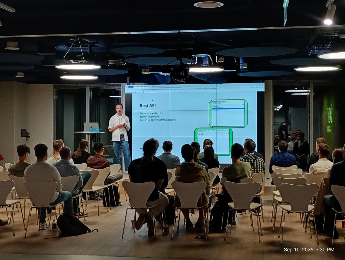 warsawjs's tweet image. 🌐 Kostiantyn Tsymbal takes the stage at #WarsawJS meetup #130 with “Beyond REST: Exploring the World of Modern API Protocols”! 🚀 Time to go past REST and into the future of APIs! 🔌 #API #GraphQL #gRPC #WebDev #WarsawJS130