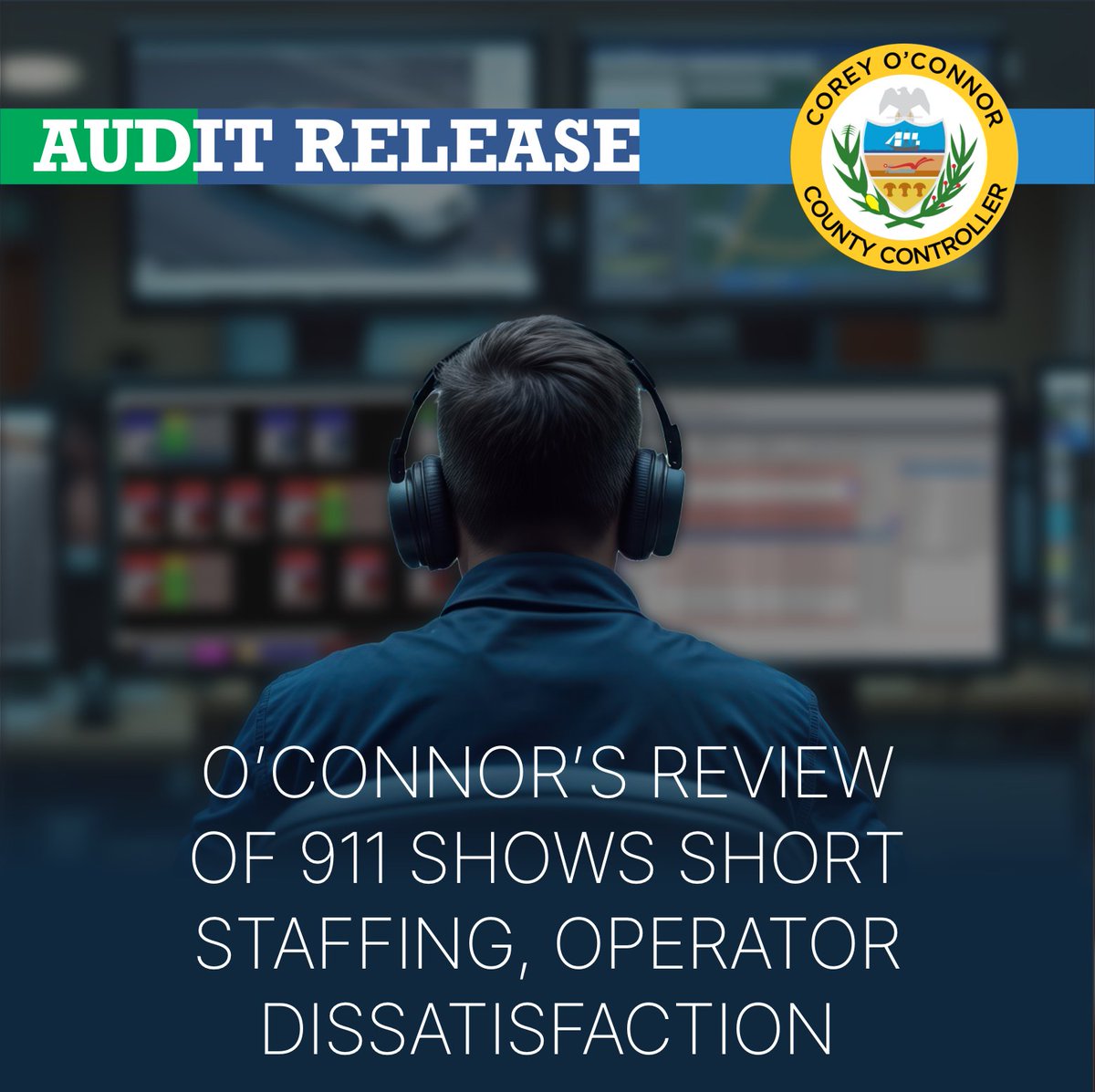AC_Controller's tweet image. Our office's latest audit shows that Allegheny County's 911 Call Center is understaffed, leaving employees subject to overwork and excessive stress.
Read more at: bit.ly/4pfn9hK