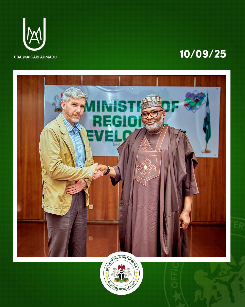 Earlier today, the Honourable Minister of State for Regional Development, H.E. Uba Maigari Ahmadu, received the top leadership of CTG Group, CEO Alice Laugher and Chief of Operations John Sampson, in a high-level meeting focused on humanitarian impact and strategic collaboration.