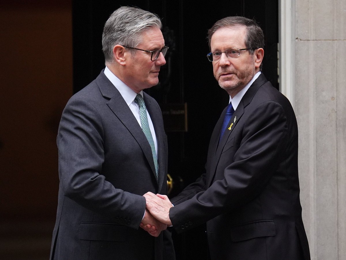 Isaac Herzog claimed there are "no innocent civilians in Gaza."

He happily signed his own name on missiles fired on hospitals and schools full of children.

This man is a war criminal who wants to build Greater Israel on the corpses of children - and Starmer backs him. MONSTERS.