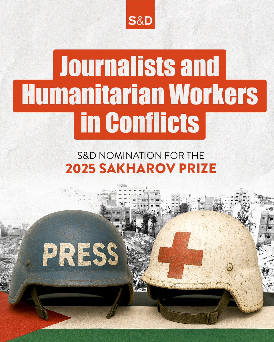 TheProgressives's tweet image. We proudly nominate journalists and humanitarian aid workers in all conflicts—represented by the Palestinian Press Association, the Palestine Red Crescent Society, and UNRWA—for the 2025 Sakharov Prize. 

In Gaza, where they have been deliberately targeted, their work is vital to…