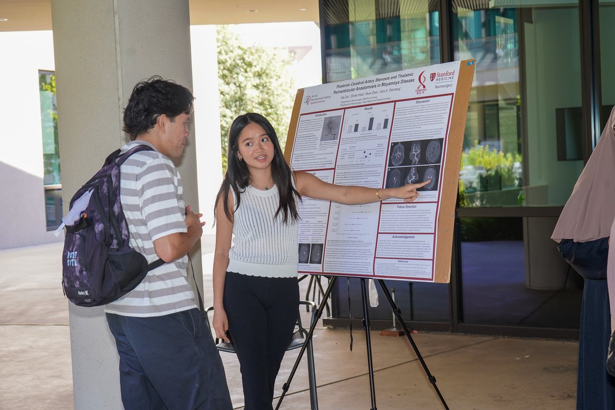 StanfordBrain's tweet image. Stanford undergrads and local community college students paired with Wu Tsai Neuro researchers to find new ways to head off strokes, predict Alzheimer's disease, and more at the Annual NeURO and NeURO-CC Poster Session.
Read the full story in the comments.