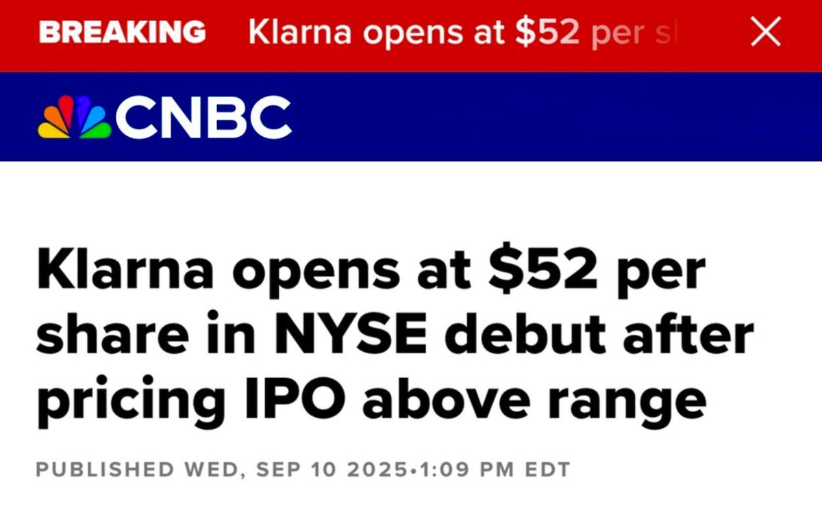 ☕BREW: Klarna entra in borsa: ufficializzata la quotazione della società.