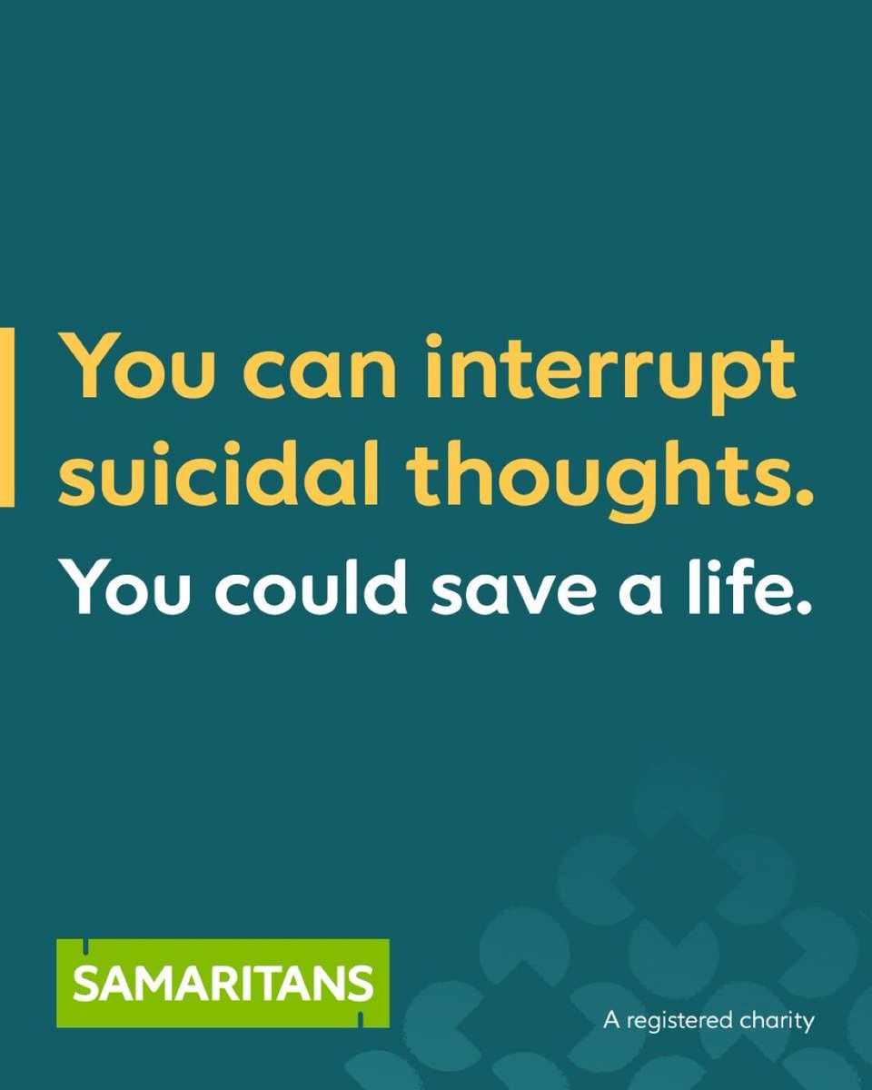 It's #WorldSuicidePreventionDay and we're sharing one important message: If you think someone might be suicidal, take action, interrupt their thoughts and show them you care. 💚 To find out how, visit samaritans.org/WSPD