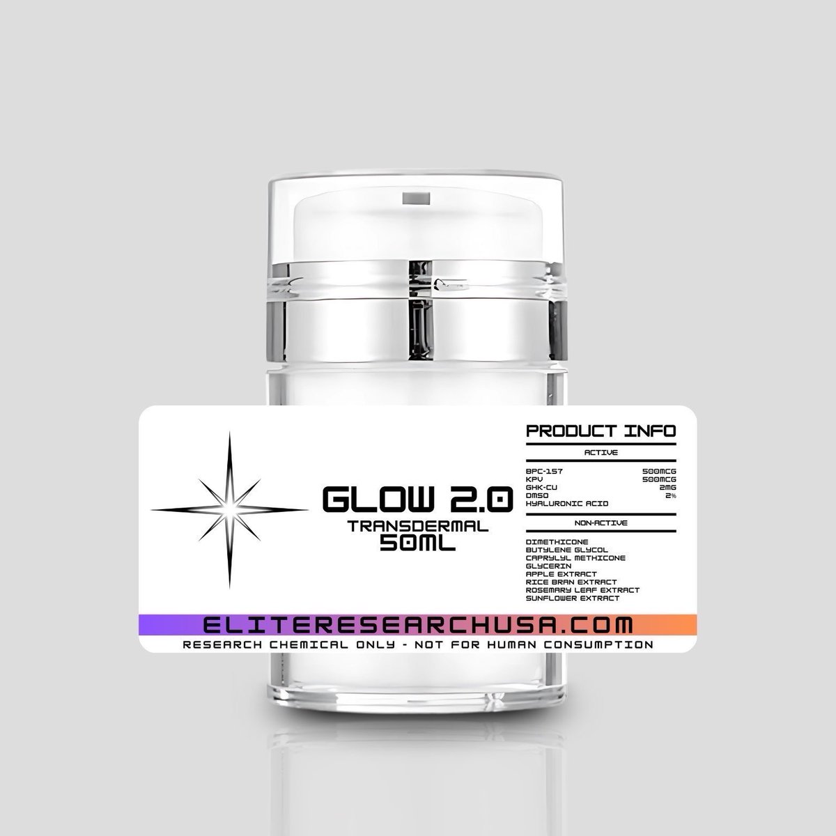 elite bpc 157 GLOW 2.0 Transdermal Cream from Elite Research is now available BPC-157 -  500mcg KPV - 500mcg GHK-Cu - 2mg DMSO