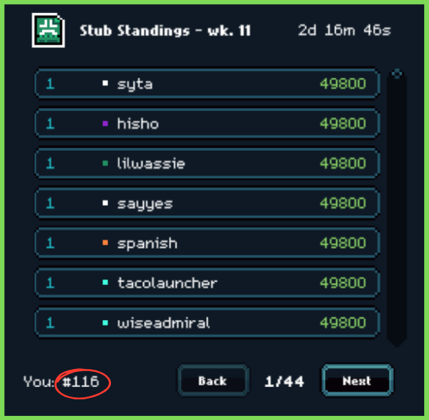 There are 2 days left until the closing of Week 11 of Stubs

The Speculations Around the Medals are Making Gigaverse More Exciting!

What is your position on the leaderboard this week ?