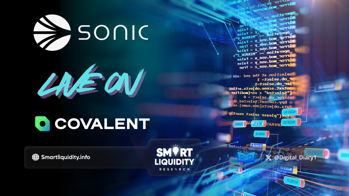 Digital_Diary1's tweet image. 🔥 Speed meets data.
@SonicLabs now streams live through @Covalent_HQ.

400k+ TPS. Millisecond finality. Low fees.
Now paired with sub-second data &amp;amp; streaming APIs from @goldrushdev.

This isn’t just fast infra—it’s automation &amp;amp; AI at lightspeed.

#DigitalDiary