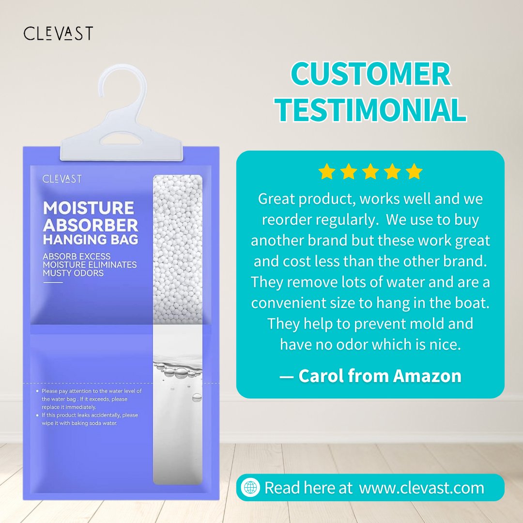"Quality product that does its job," says one of our happy Amazon customers! These moisture absorber packets are a game-changer. ✨ Where would you put yours first?

Breathe easier tomorrow today! 👉 amz.run/8n7o 

#Clevast #homewellness #homecomfort #hometips