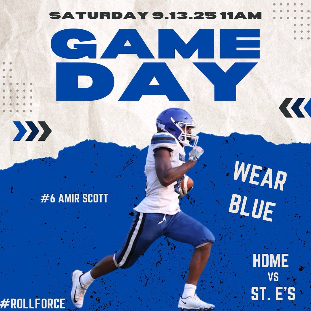GAME. DAY. Saturday. 11AM. HOME vs St. E’s! 

The boys come home for a BIG matchup vs an out-of-conference rival for our HOME OPENER! 11 AM @ THE PETE! Pack the stands, GET LOUD, &amp; wear BLUE!

#RollForce⚡️