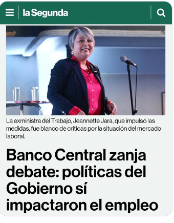 Iherreraa's tweet image. La ex ministra del trabajo Jeannette Jara deberá dar las respectivas explicaciones a esto.  Ella sería la gran culpable de los actuales niveles de desempleo.  Imaginen como serian si fuera presidenta.