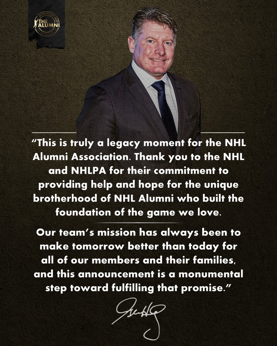 Taking care of those who built the game we love, together.

The NHL Alumni Association is proud to announce the creation of a new Retired Players Emergency Healthcare and Wellness Fund, a groundbreaking initiative developed in partnership with the NHL and NHLPA.

Included as part
