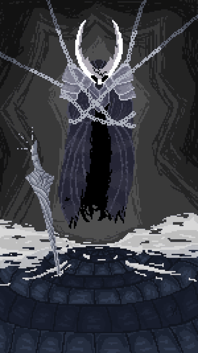 F404XdoesARTS's tweet photo. Miss me?
So... Silksong is on air, right? Take a look at my Hollow Knight!

This time is 9:16 format (smartphone wallpaper).

#pixelart #hollowknight #Silksong #hollowknightsilkong #hollowknightfanart #fanart https://t.co/whpJYjPEGb