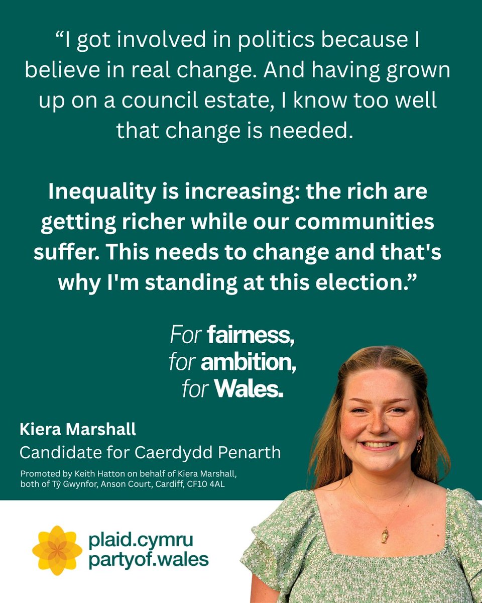 PlaidCaerdyddPenarth (@plaidcdfpenarth) on Twitter photo Meet <a href="/Kiera__Marshall/">Kiera Marshall</a>, your Plaid Cymru Candidate for Caerdydd Penarth!
🔹️ Kiera stood as the Plaid Cymru Westminster candidate for Cardiff West, and achieved a 12.5% swing in the vote to Plaid Cymru. Meet <a href="/Kiera__Marshall/">Kiera Marshall</a>, your Plaid Cymru Candidate for Caerdydd Penarth!
🔹️ Kiera stood as the Plaid Cymru Westminster candidate for Cardiff West, and achieved a 12.5% swing in the vote to Plaid Cymru.