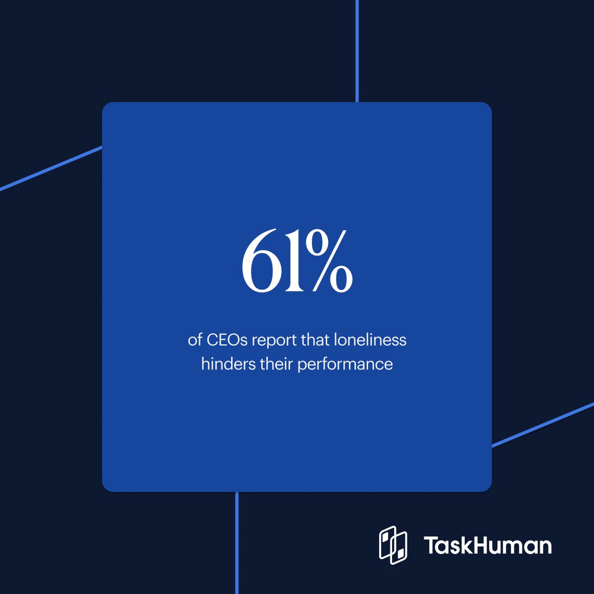 taskhuman's tweet image. Data shows that 61% of CEOs say loneliness hinders their performance. Real-time, human-led coaching is the key to Senior Management success. offers.taskhuman.com/coaching-for-e… 

#TaskHuman #EmployeeDevelopment #Leadership #CoachingCulture #WholePersonSupport #EmployeeWellbeing