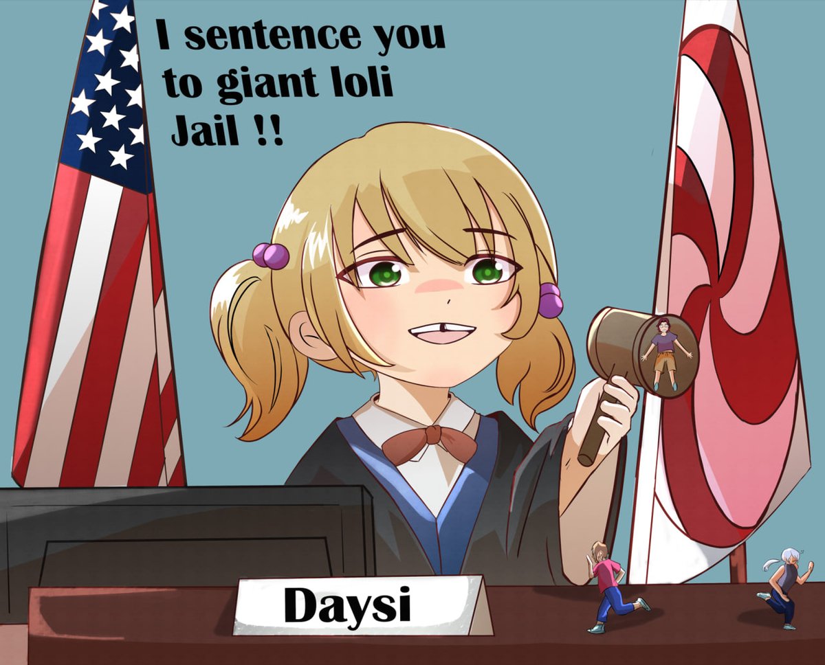 Judge Daisy from the state of candy
(She wrote the name herself)

by:<a href="/Synskull_owo/">Synskull</a> 
#sizetwitter #giantess