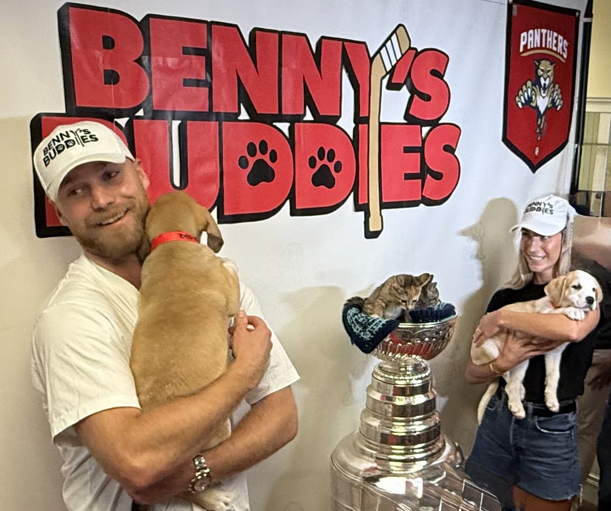 Sam Bennett brought the Stanley Cup to the Humane Society of Broward County on Wednesday — and shared it with some of his pals. Story soon…