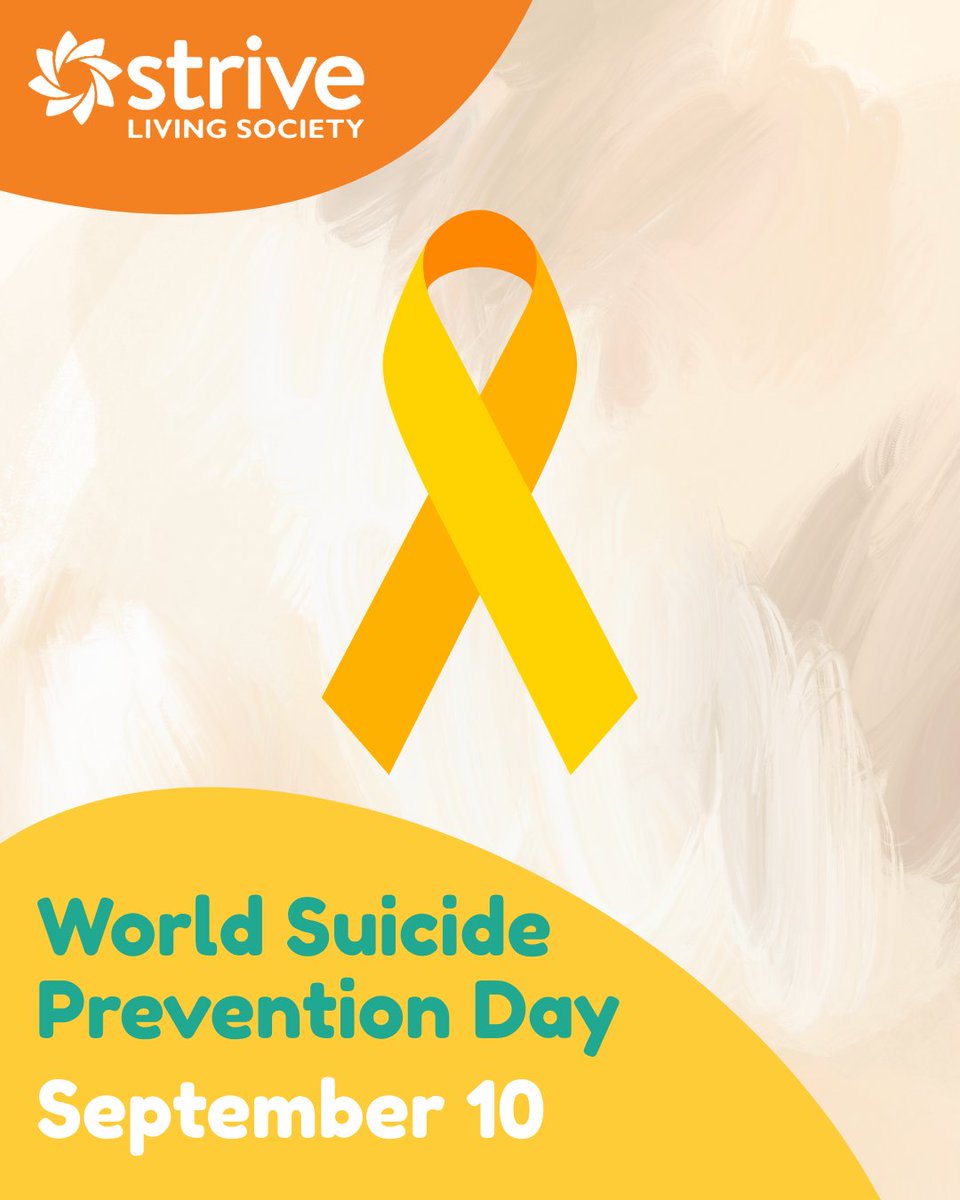 🕯️ Today is World Suicide Prevention Day.

At Strive Living Society, we recognize the importance of mental health support, community connection, and early intervention, especially for those navigating complex needs.

You are not alone. 💛