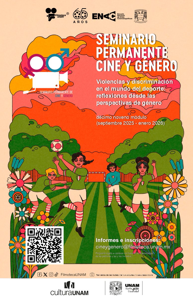 UNAM Igualdad de Género (@igualdadunam) on Twitter photo ⚽💜🎬 Seminario Permanente de Cine y Género: Violencias y discriminación en el mundo del deporte: reflexiones desde las perspectivas de género.
💻En línea, gratuito
🎥Con especialistas que aportan una una mirada feminista
📩 Info e inscripción: cineygenero@filmoteca.unam.mx ⚽💜🎬 Seminario Permanente de Cine y Género: Violencias y discriminación en el mundo del deporte: reflexiones desde las perspectivas de género.
💻En línea, gratuito
🎥Con especialistas que aportan una una mirada feminista
📩 Info e inscripción: cineygenero@filmoteca.unam.mx