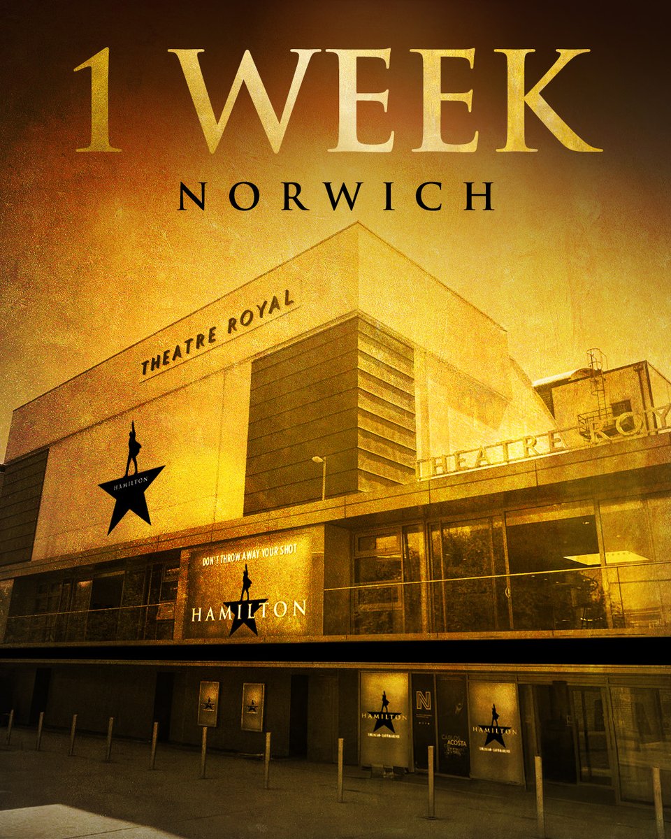 HamiltonWestEnd's tweet image. People of NORWICH, the revolution is coming…
#HamiltonTour arrives @norwichtheatre in less than ONE WEEK.