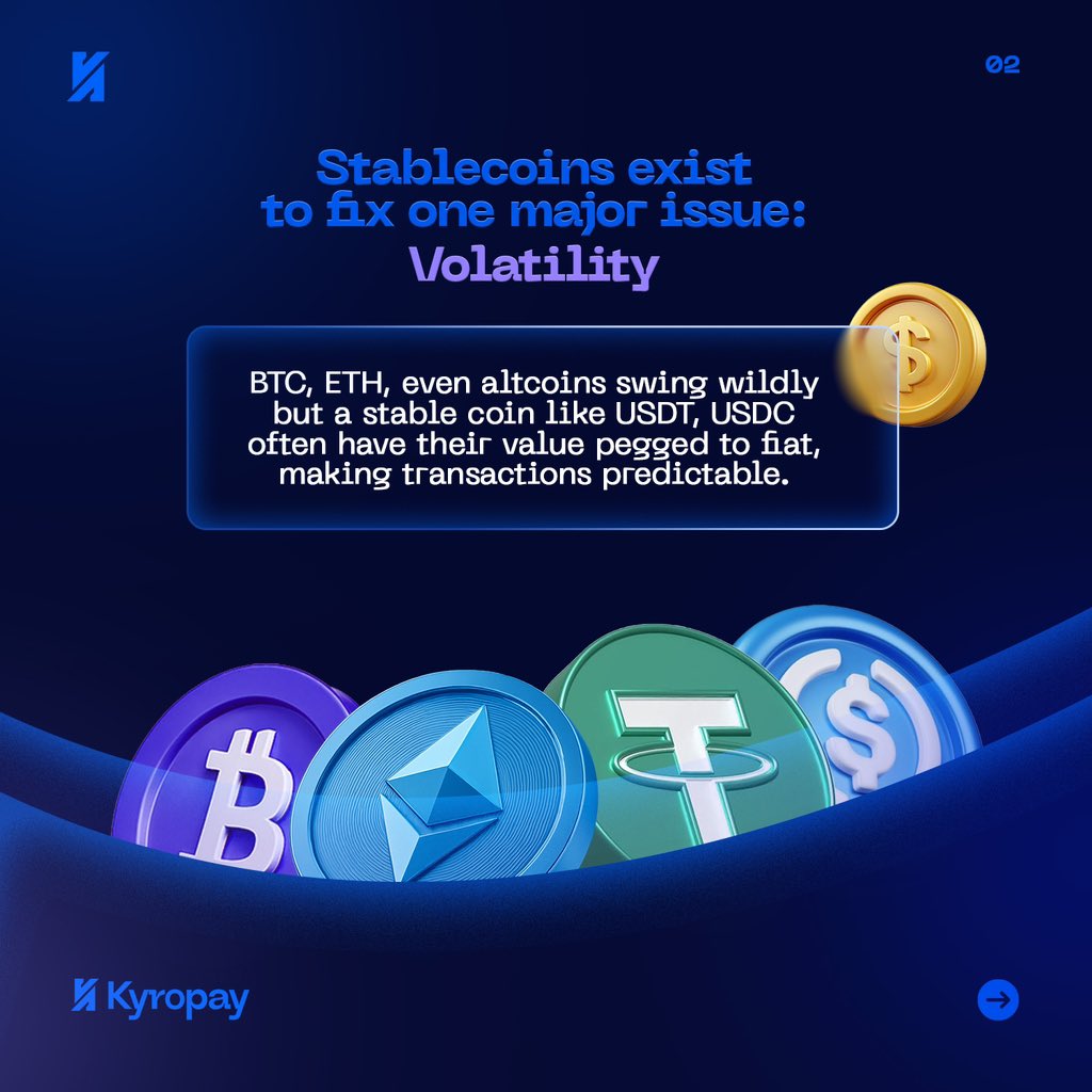 KyroPay's tweet photo. Stablecoins: the calm in crypto’s storm. 
But can they truly be the future? 

What do you think? Tell us in the comments.

#Crypto #usdt https://t.co/cXaPoskPmF