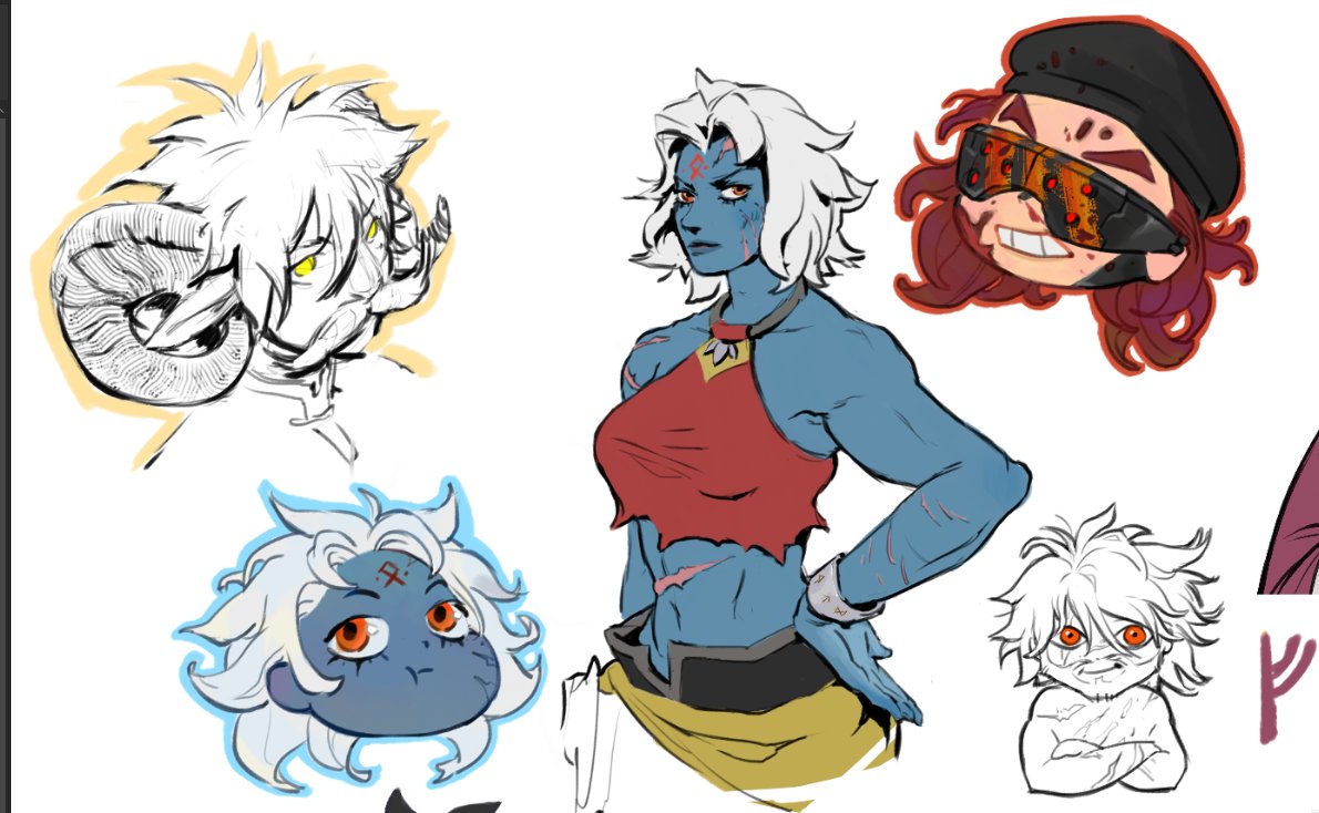 A couple of my drawings in <a href="/magma_com/">Magma</a> , a canvas made with some friends for a birthday 🥳