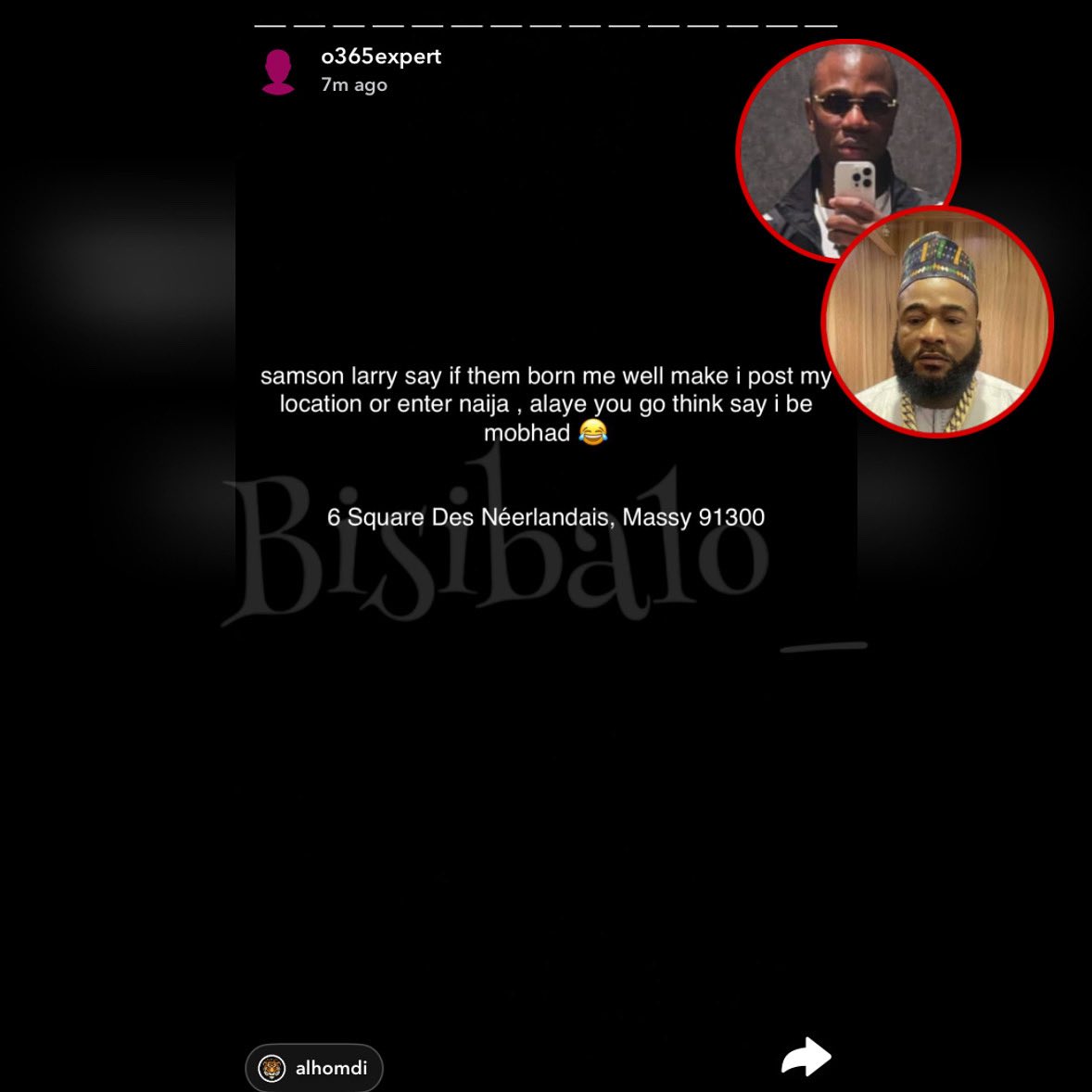 bisibalo_'s tweet image. “Sam Larry say if dem born me well make I post my location or enter Naija”___ #oloro calls out #samlarry as it appears he has been sending him threat messages