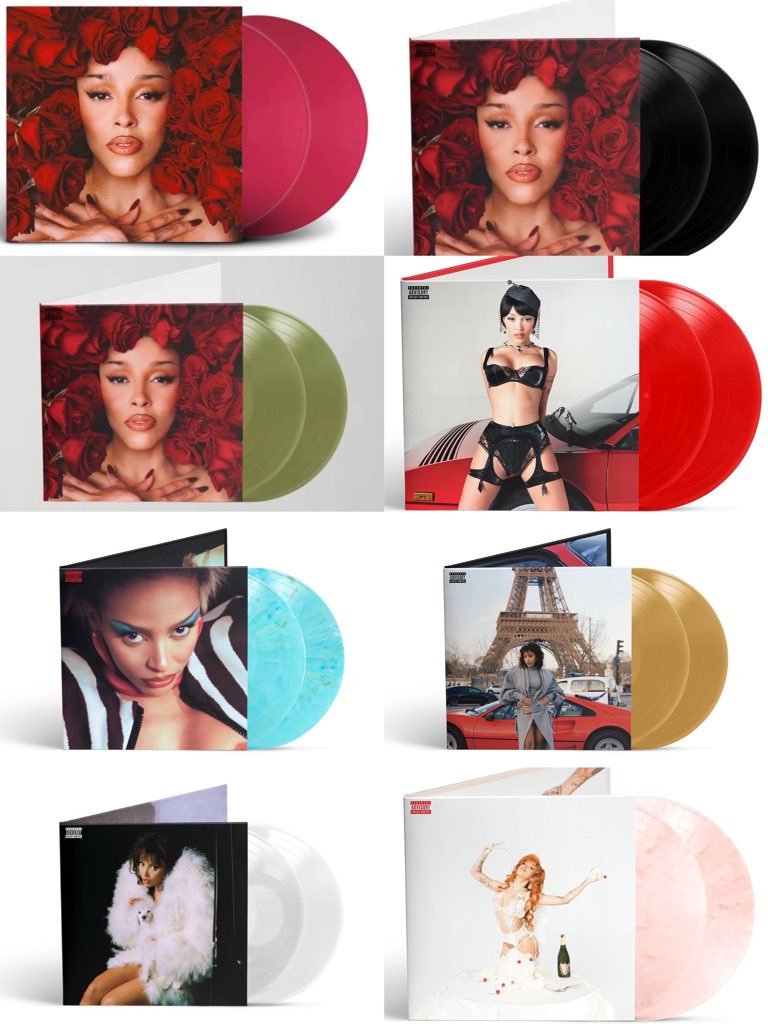 DojaHubs's tweet photo. All of .@DojaCat’s vinyl variants so far for her upcoming Album ‘VIE’.

This is the first time in her career releasing multiple covers.

https://t.co/NtZT0j3ZJw https://t.co/bWHegqSXJP