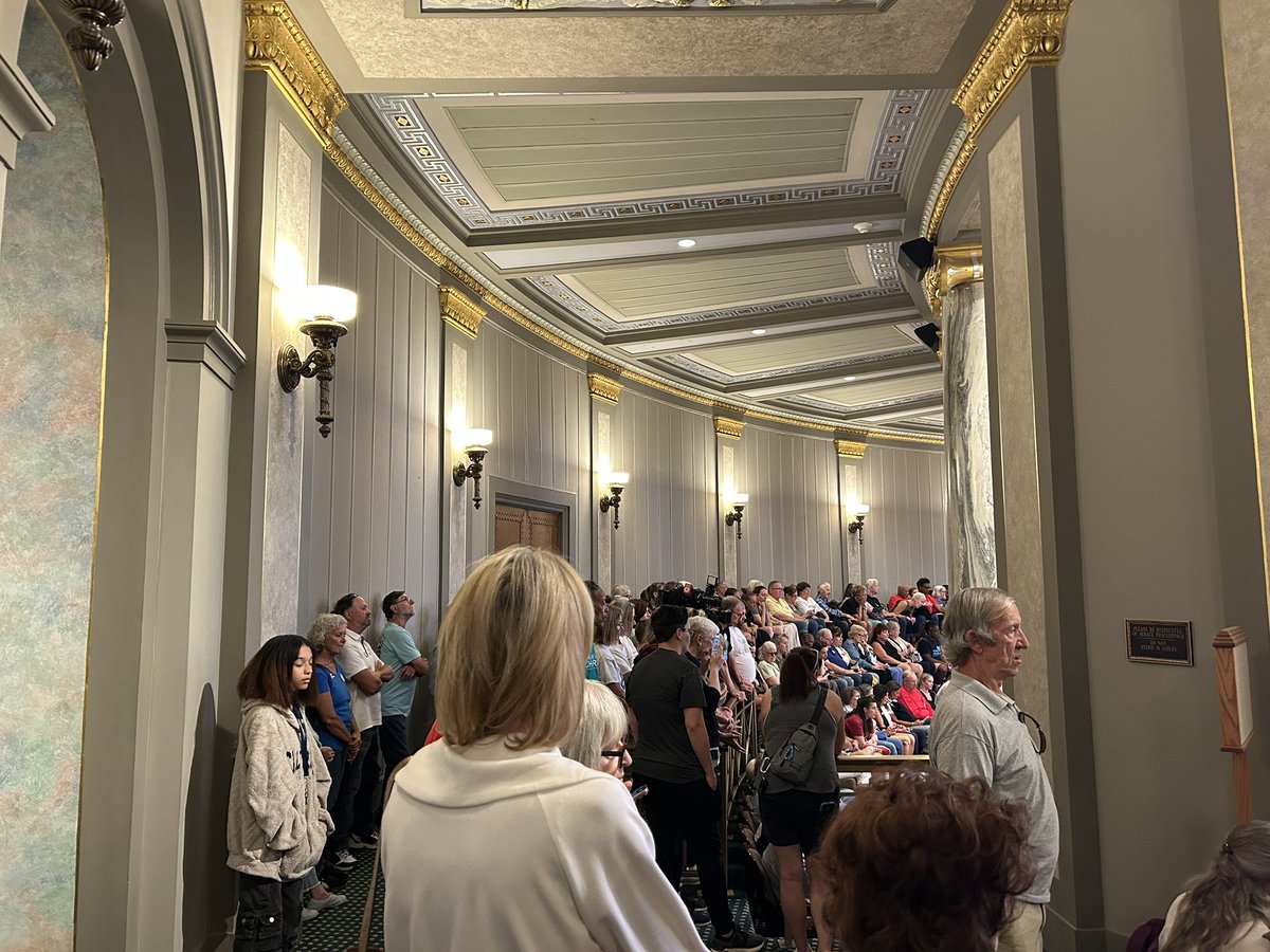 Standing room only as the Missouri Senate begins their work this afternoon. 

They’ll quickly go through their annual Veto Session before starting the Special Session on redistricting and initiative petition reform.

#moleg