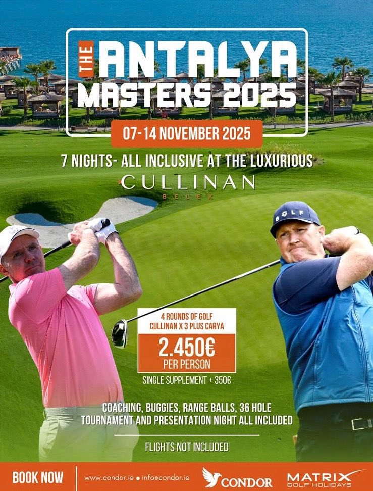 ᴅᴏᴄ - GOLFCENTRALDAILY.com (@golfcentraldoc) on Twitter photo Couple of places left for this all inclusive golf and coaching trip to Turkey with <a href="/colmmoriarty62/">Colm Moriarty</a> 👏👏👏
DM me for more info. Couple of places left for this all inclusive golf and coaching trip to Turkey with <a href="/colmmoriarty62/">Colm Moriarty</a> 👏👏👏
DM me for more info.