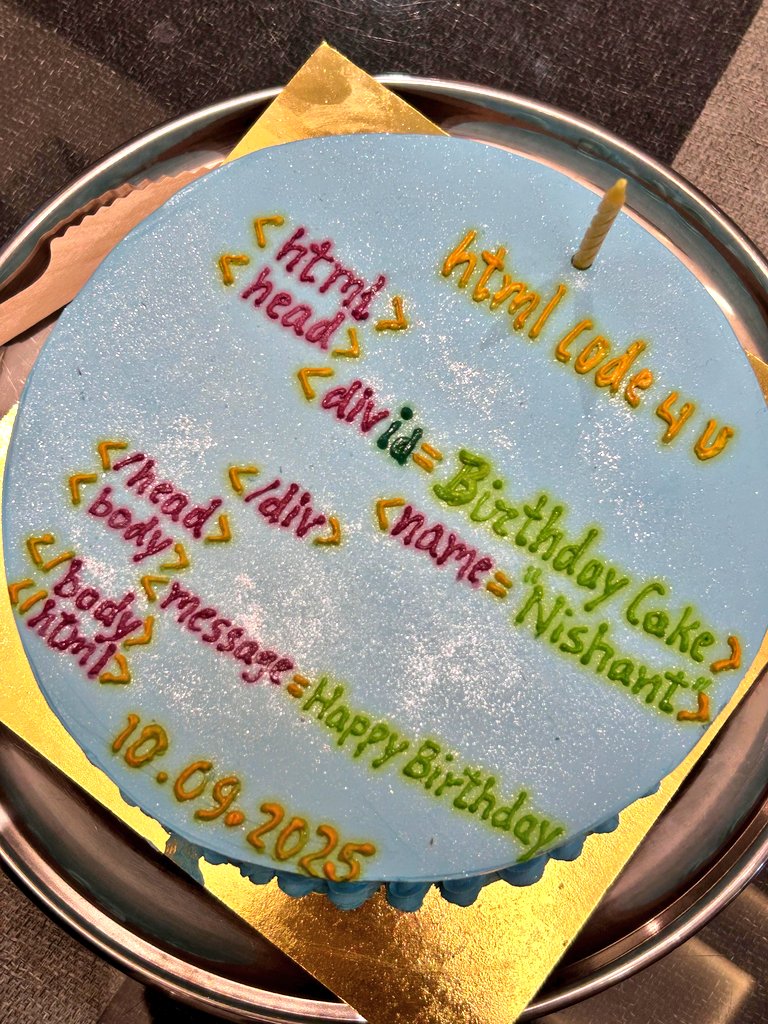 devnishant10's tweet image. my mother got me this cake 😭😭❤️