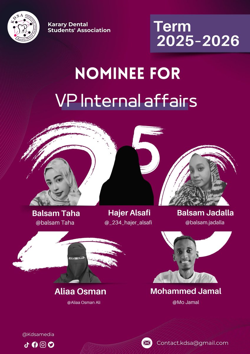يسر لجنة الانتخابات – KDSA أن تعلن ترشح خمسة من زملائنا لمنصب نائب الرئيس للشؤون الداخلية.

هذه الخطوة تعكس روح الحماس والمسؤولية داخل جمعيتنا، ورغبة قوية في خدمة الطلاب من الداخل وبناء تنظيم أقوى وأكثر فاعلية.

كونوا جزءاً من هذا الحدث، وشاركوا بأصواتكم لتصنعوا المستقبل.