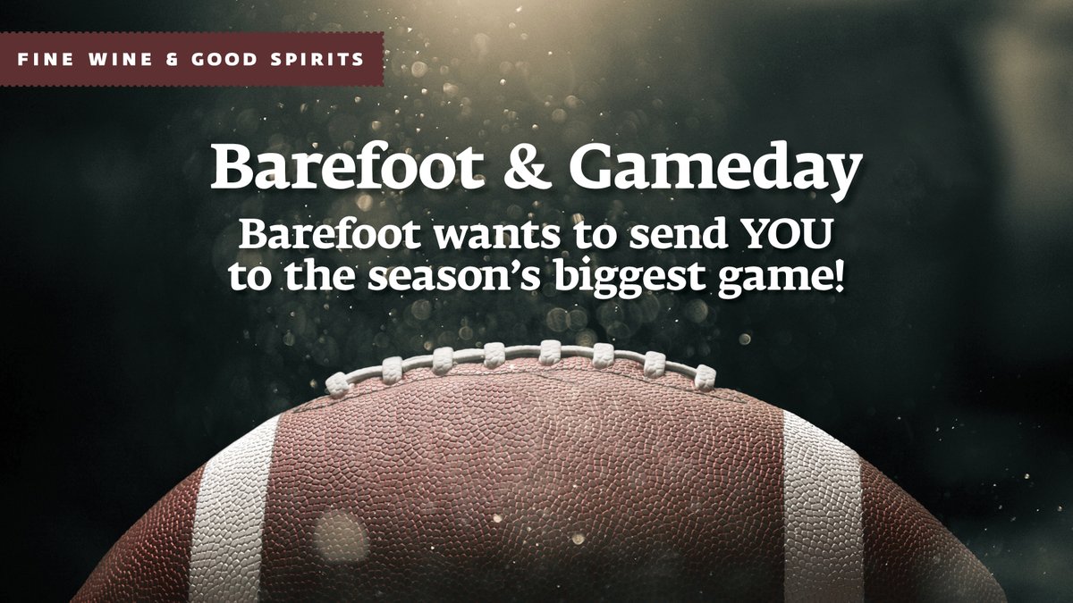 Football season is here, and Barefoot wants to send you to the season’s biggest game! Enter for your chance to win tickets! Bonus, save $2 on select Barefoot wines when you shop before October  5.  ow.ly/iWgm50WUM8F