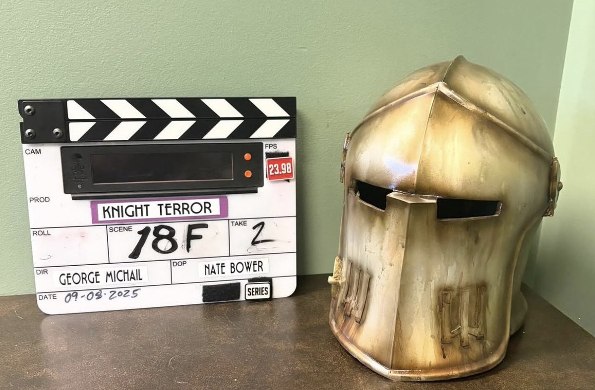 Mark_Meer's tweet photo. 💀 On the set of George Michail and Andrew Buckley’s upcoming horror comedy, KNIGHT TERROR! 

📸 Photo by Nate Bower

#HorrorMovie #BCFilm #IndieFilm #HorrorComedy #KnightTerror https://t.co/YSJPfCr2C8