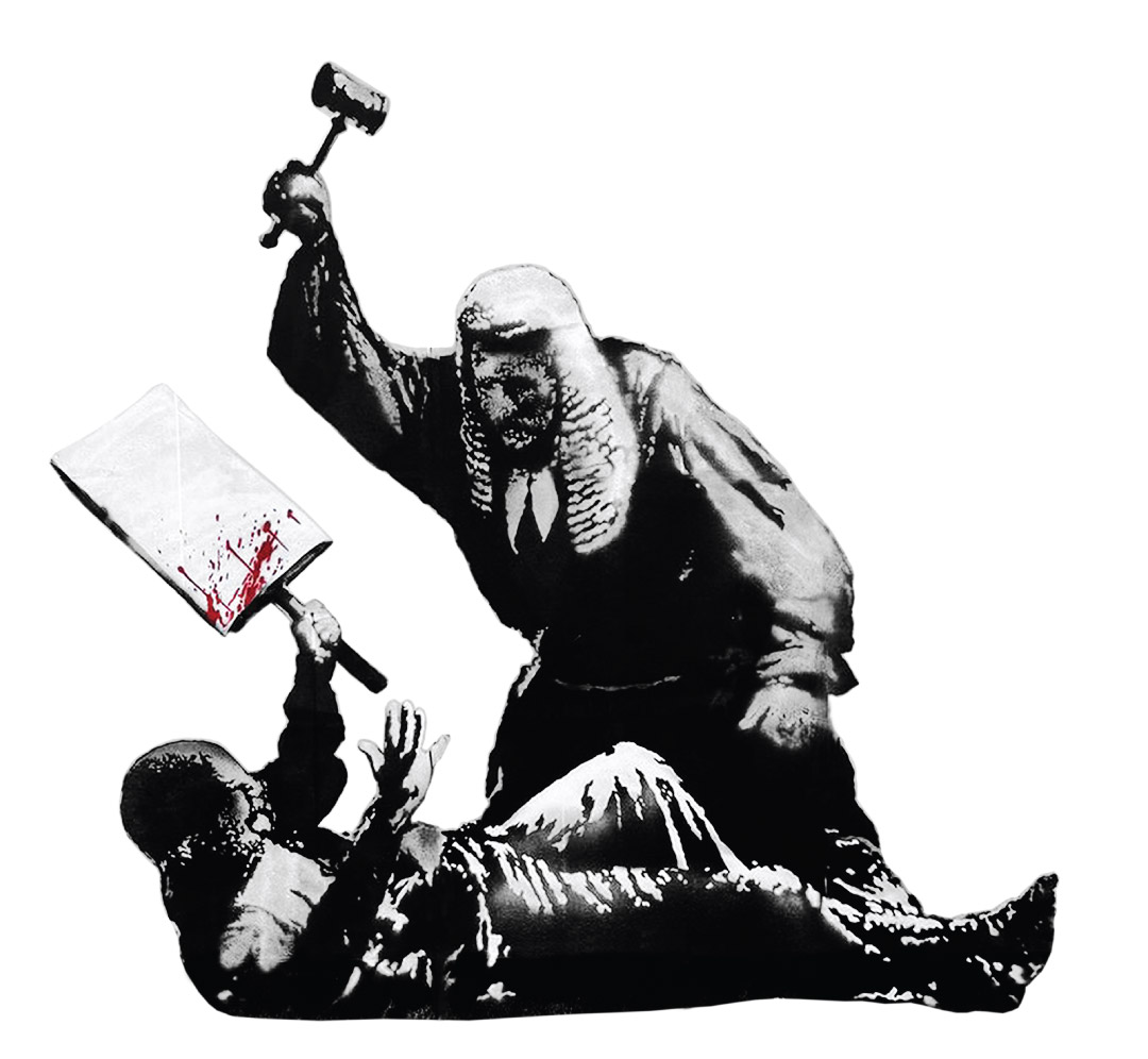 SomersetBean's tweet image. I&apos;m sure our overlords would love to see Banksy&apos;s Royal Courts of Justice pasted everywhere🖕

Print ready download👉somersetbean.com/banksy-royal-c…