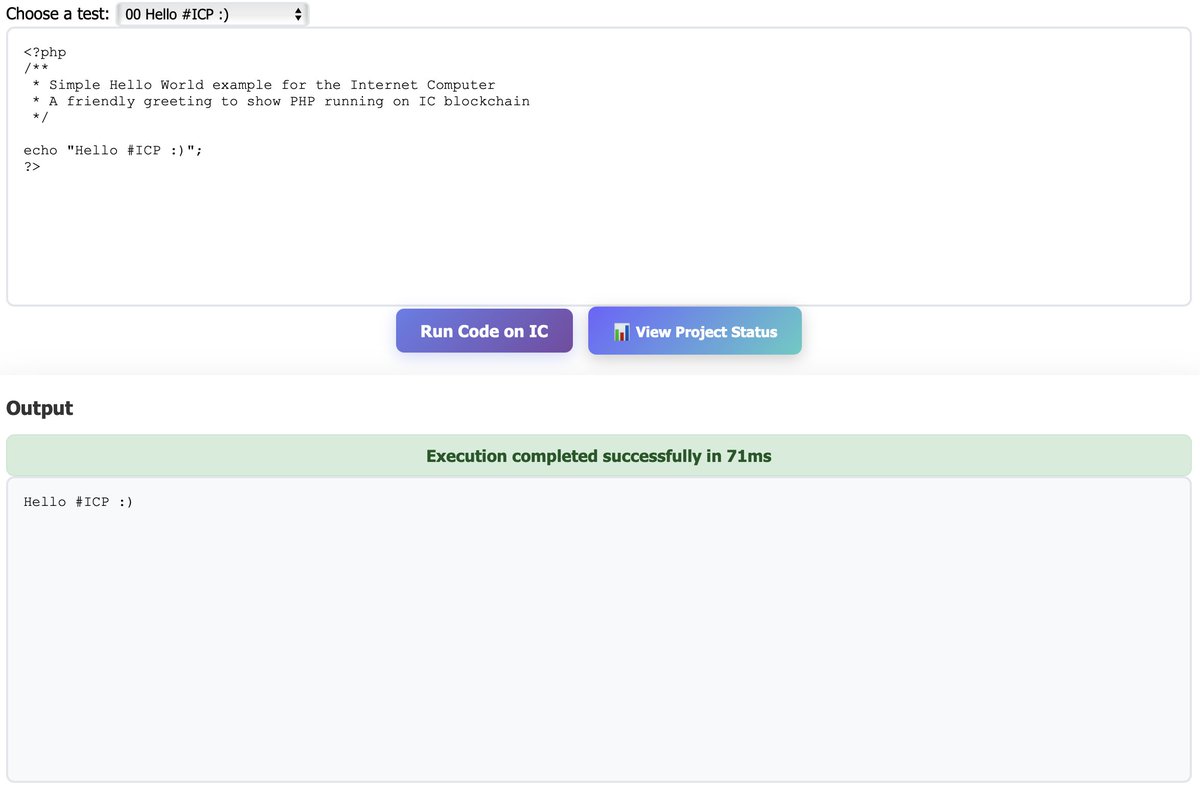 WaspTechnology's tweet image. Hello, ICP 👋
Yes, PHP just said “Hello”… on the blockchain.
Have you tried it yet?
👉 Check our bio for the website link $ICP #Web3  #WordPress #PHP