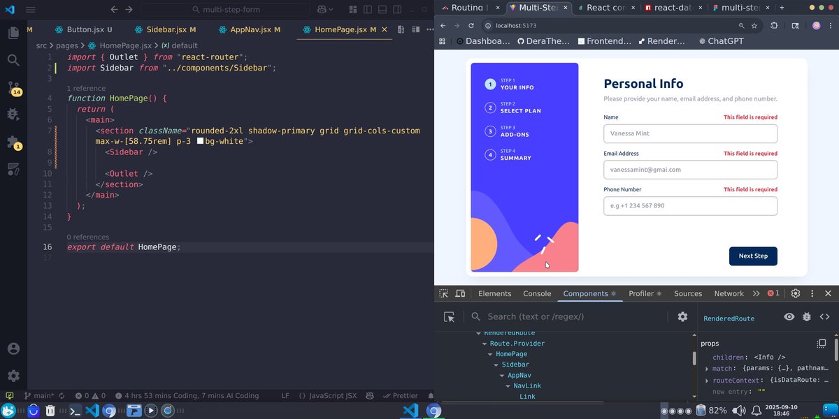 deraamaobi's tweet image. Took a short break from my course today to work on this project from @frontendmentor.
• Routes ✓
• Page layouts ⏳
No logic yet as I'll be using this project to practice the concepts I've learnt and still learning in this part of the course
#100DaysOfCode #react