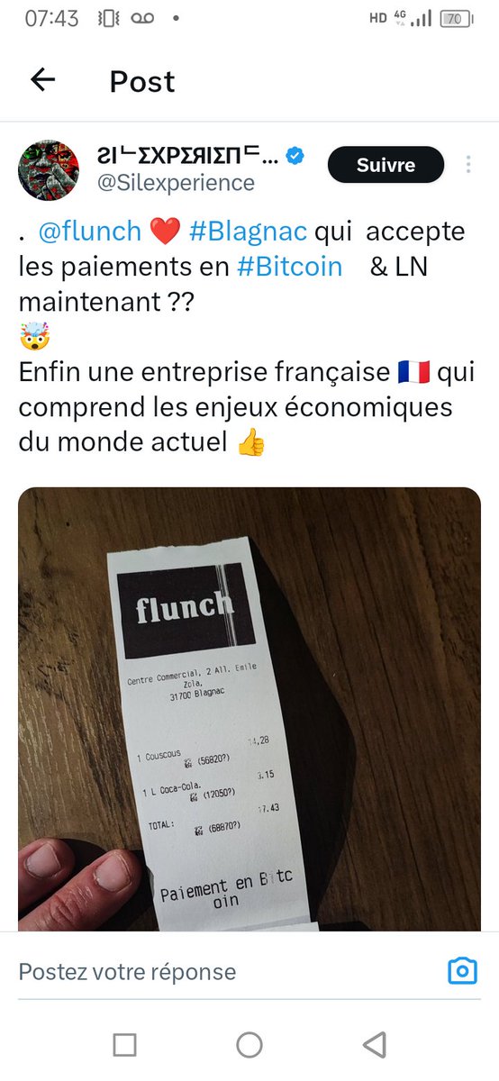 Le premier Flunch en France acceptant Bitcoin. Quel sera le prochain Flunch ? Mâcon ?

#flunchmacon #flunch