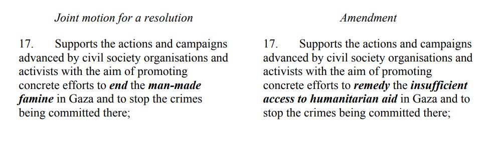 Appalling amendments on #Gaza by <a href="/EPPGroup/">EPP Group</a> MEPs:
❌ Deny famine
❌ Expose Europeans to US sanctions
❌ Refuse support for the ICC

This isn't politics. It's cruelty, a war on reality, and an abdication of basic responsibility

Is this what <a href="/EPP/">EPP</a> stands for?
europarl.europa.eu/doceo/document…