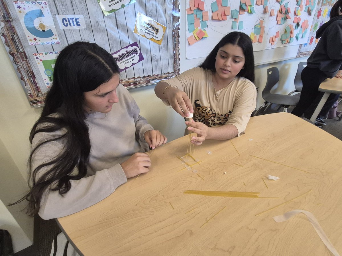 Period 7 Honors Integrated Ss work to build a spaghetti tower strong enough to withhold a marshmallow... guided by their class-created group work expectations! <a href="/hilltopspartan/">Montour High School</a> <a href="/carrie_woodard_/">Carrie Woodard, NCC, NCSC</a>