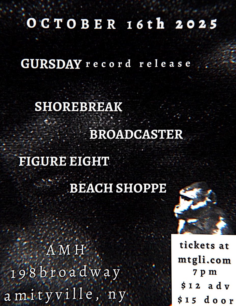 ShorebreakNY's tweet image. Gursday on a Thursday and our first time playing the new AMH. 

Show up for Broadcaster, Figure Eight, and Beach Shoppe. Let’s have a good time.