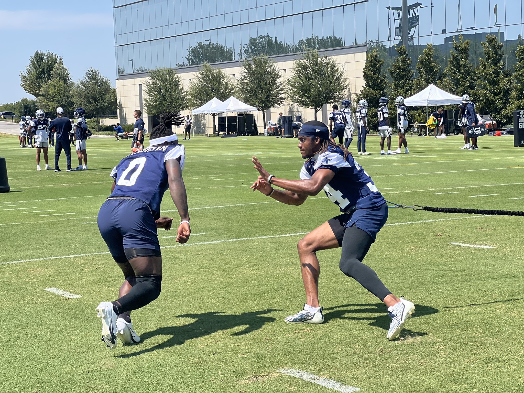 Tommy Yarrish on X: "LB DeMarvion Overshown and CB Shavon Revel Jr. were running, planting and changing direction on the cords today at #Cowboys practice. Overshown helped serve as a receiver for