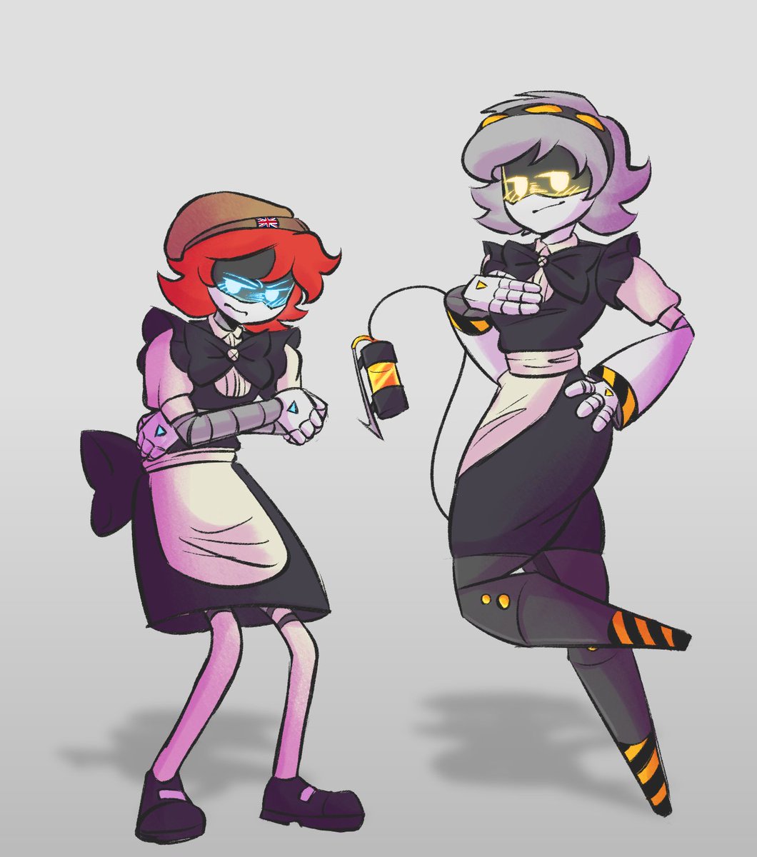 SniperWaffle115's tweet image. Just a couple of dorks in maid outfits.

Art by @sukulentoo!

#murderdrones #murderdronesocs #murderdronesoc