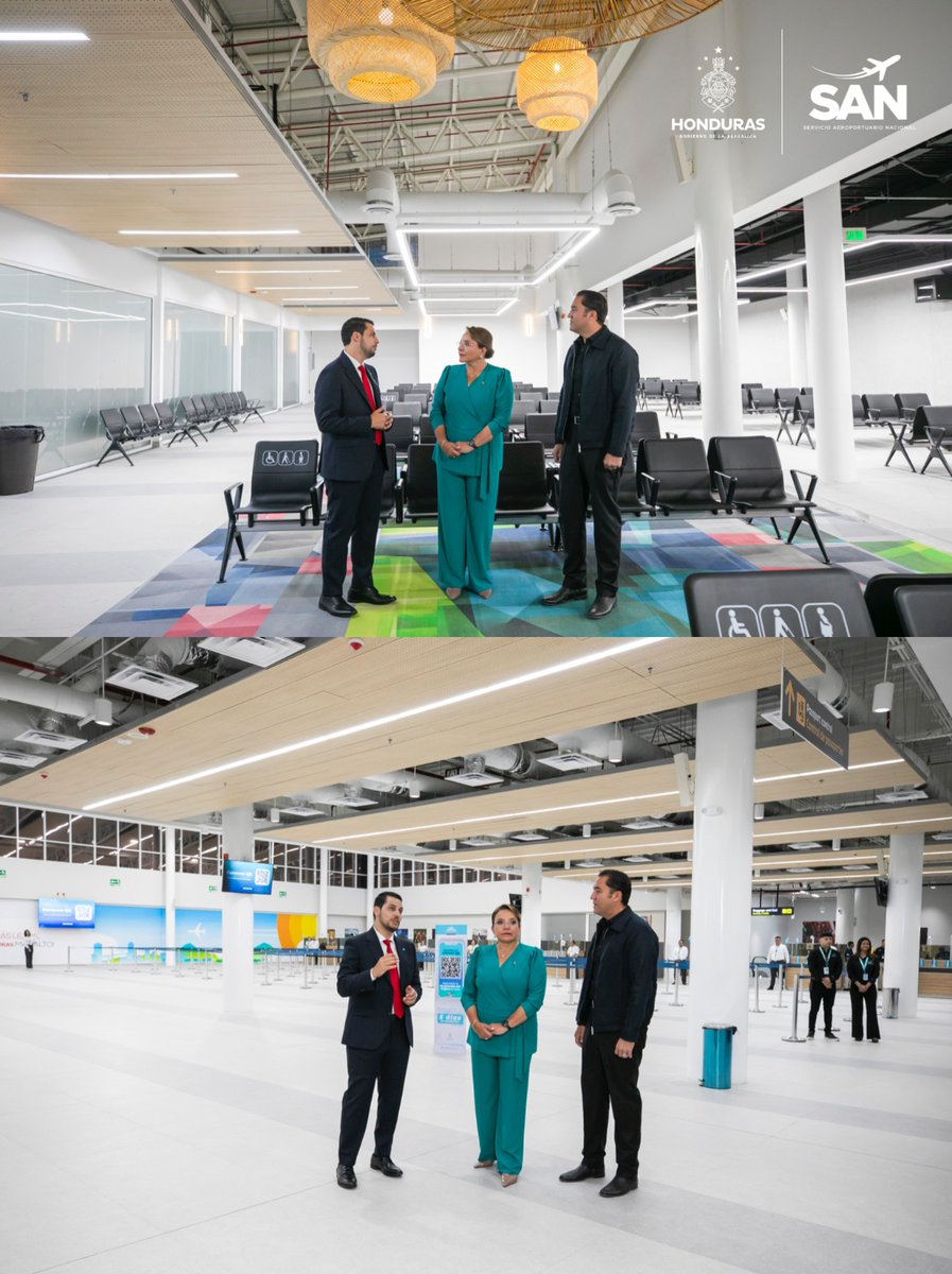 SANHNoficial's tweet photo. Tras años de abandono, el Aeropuerto Ramón Villeda Morales hoy vuelve a tomar vuelo con la inauguración de la Fase 1 en las Terminales A y B, que lo coloca a la altura de lo que mereces y, que sobre todo, conecta con los tuyos ❤️✈️🇭🇳 La transformación apenas comienza. https://t.co/MZVKqqS5cg