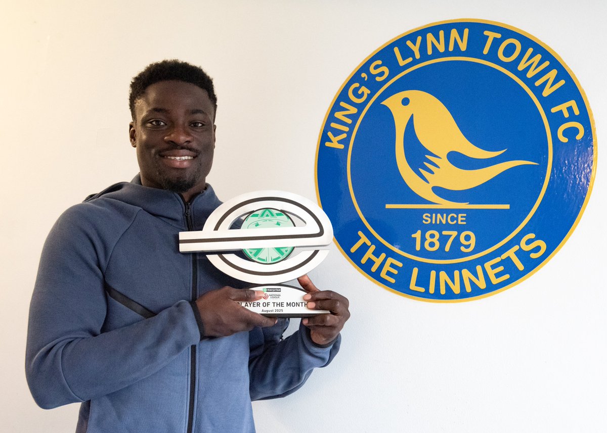 The <a href="/NL_Enterprise/">Enterprise National League</a> Player of the Month <a href="/officialKLtown/">King's Lynn Town FC</a>'s <a href="/michaelgyasi12/">Michael gyasi</a>