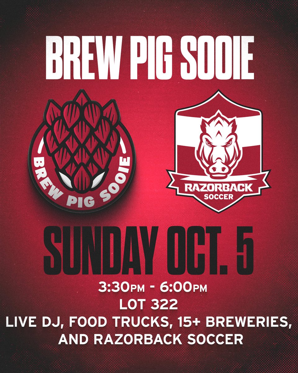 RazorbackSoccer's tweet image. 🍻 Brew Pig Sooie, the outdoor beer festival hosted by the Arkansas Razorbacks and Anheuser-Busch, is making its return at our match against Mississippi State!

More info &amp;gt; bit.ly/brewpigsooie