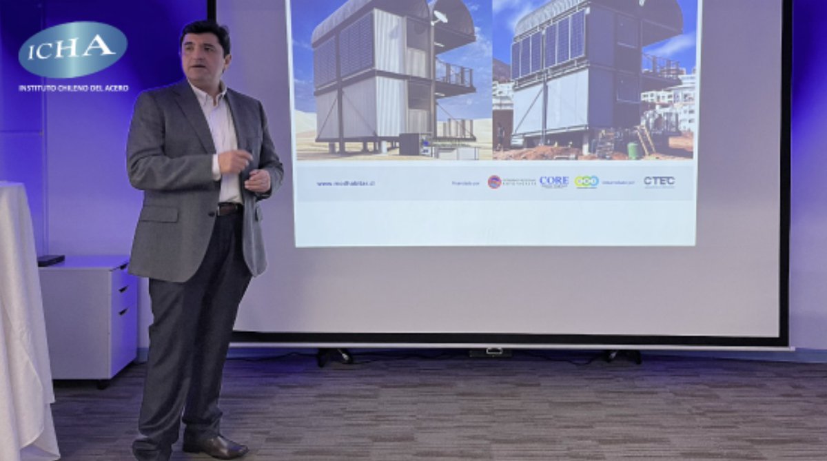 🌎🏗️ En el marco del EICI 2025, el director ejecutivo de ICHA, JuanCarlosGutiérrez, presentó en Antofagasta la alianza Acerolab y el innovador proyecto de vivienda social AO, ganador del concurso #DesafíoMODhabitar.

📍 La nota completa en icha.cl/icha-presento-…