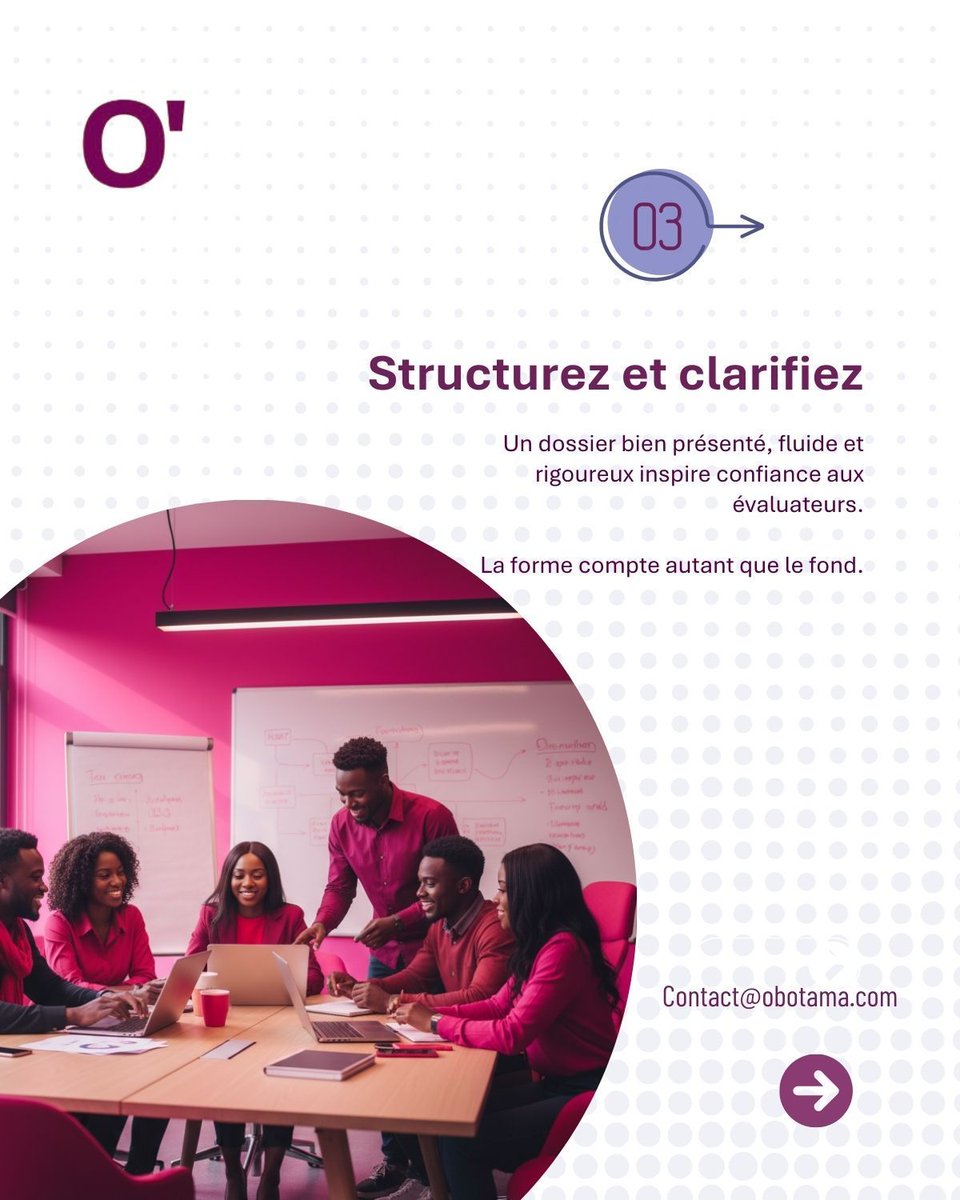 💡 𝐕𝐨𝐮𝐬 𝐩𝐨𝐬𝐭𝐮𝐥𝐞𝐳 𝐚𝐮𝐱 𝐚𝐩𝐩𝐞𝐥𝐬 𝐚̀ 𝐩𝐫𝐨𝐣𝐞𝐭𝐬 𝐦𝐚𝐢𝐬 𝐯𝐨𝐬 𝐝𝐨𝐬𝐬𝐢𝐞𝐫𝐬 𝐧𝐞 𝐩𝐚𝐬𝐬𝐞𝐧𝐭 𝐩𝐚𝐬 ? 

Voici 3 clés pour maximiser vos chances.

📩 contact@obotama.com

#OBotama #AppelsÀProjets #Expertise #Entrepreneuriat #Afrique