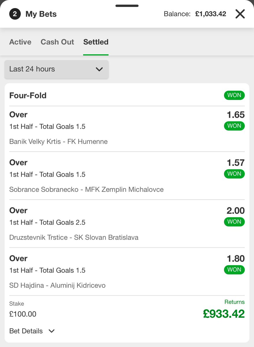 MSWFootballTips's tweet image. Today’s 4 fold accas!!!

Started with £25 and got to £1033 on the left one😍

Right side - Cashed out which ended up winning so ended up with £200 less but still a very good profit!

Like and Share to get involved tomorrow, keep notifications on!⚽️⚽️

@WhatsTrending @football