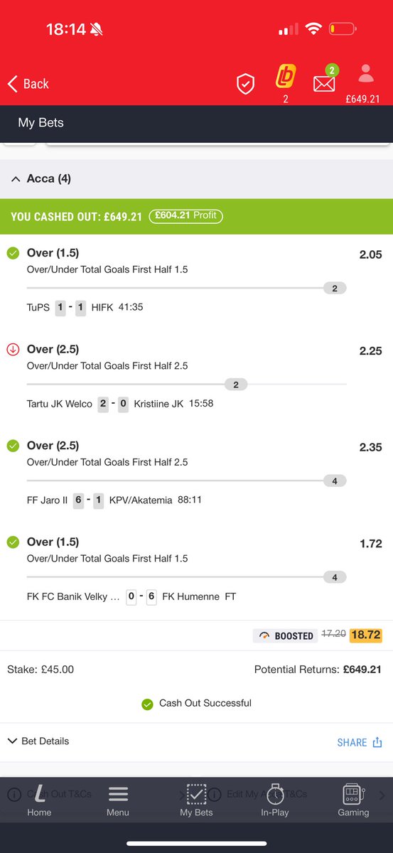 MSWFootballTips's tweet image. Today’s 4 fold accas!!!

Started with £25 and got to £1033 on the left one😍

Right side - Cashed out which ended up winning so ended up with £200 less but still a very good profit!

Like and Share to get involved tomorrow, keep notifications on!⚽️⚽️

@WhatsTrending @football