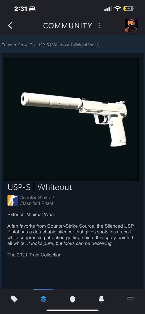 luapcs's tweet image. Loving this natural growth on USP-S Whiteouts 😂 what should I trade for soon? #cs2 #cstrading #skins